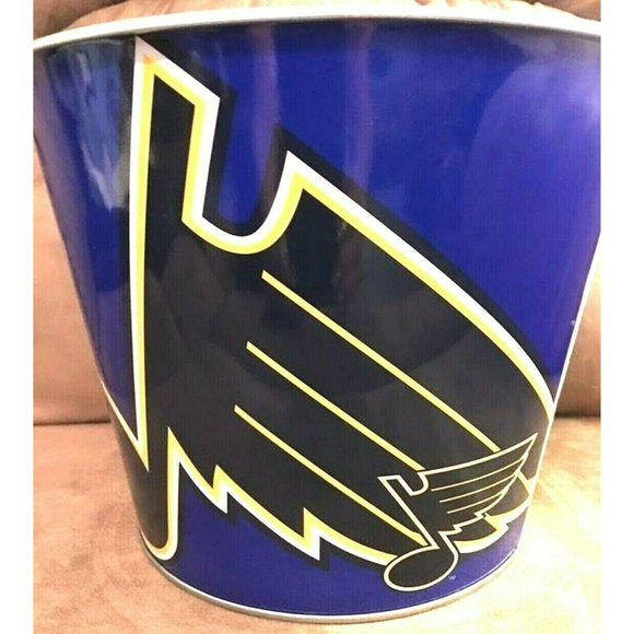 ST LOUIS BLUES Hype Full Wrap Logo Ice Metal Bucket, 5-Quart W/ HANDLE New - Picture 2 of 9